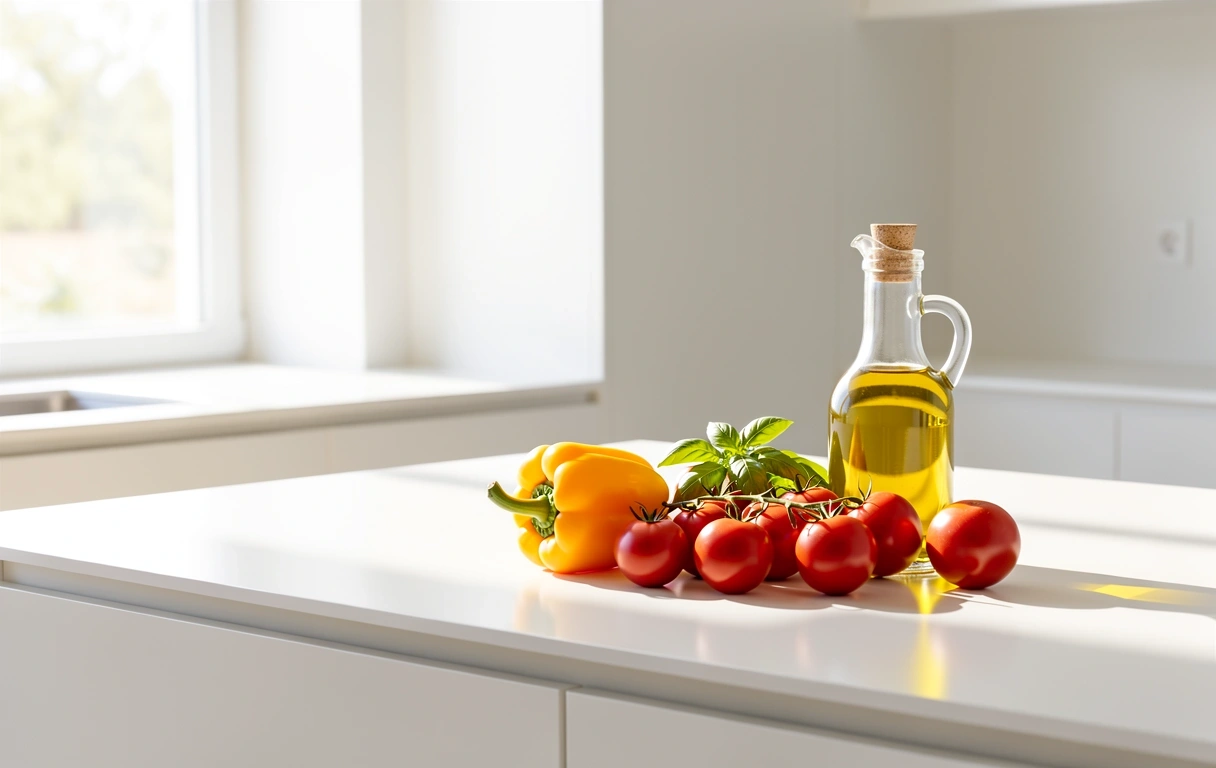 Ingredientes frescos mediterráneos